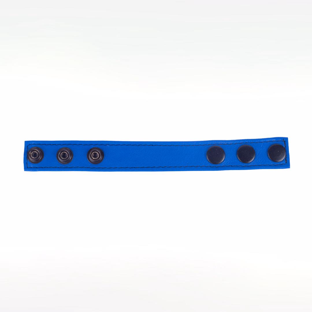 Cocky - Adjustable Leather Cockring - Blue - 3