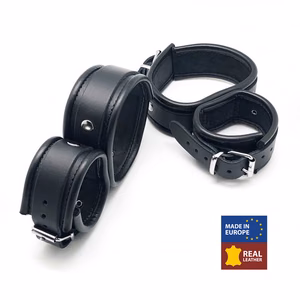 Leather Ankle and Hand Restraints - Black