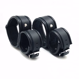 Leather Ankle and Hand Restraints - Black - 2
