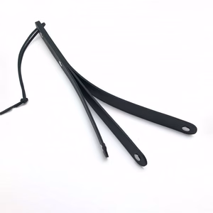 Leather Paddle with 3 Straps – 39,5 cm – Black – 2 Leather Paddle with 3 Straps - 39,5 cm - Black - 2