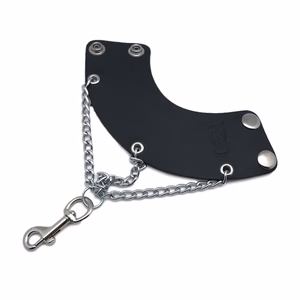 Leather Parachute with Chains and Hook - Black - 2