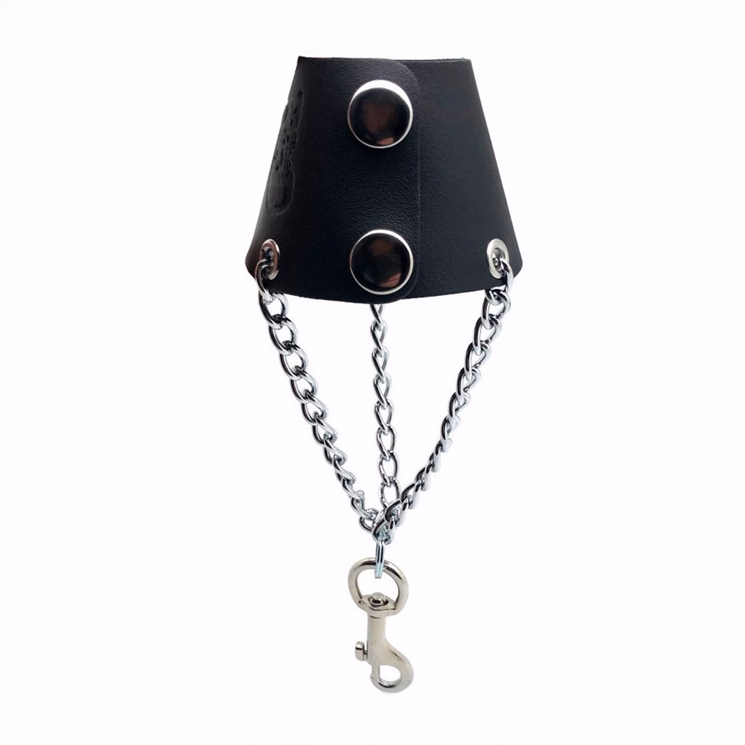 Leather Parachute with Chains and Hook - Black - 3