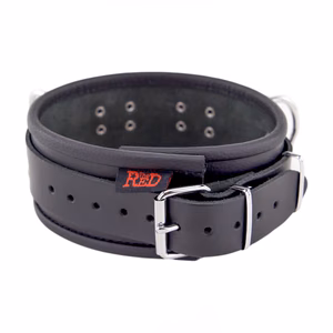 Leather Necklace 3 D Rings - Black - 2