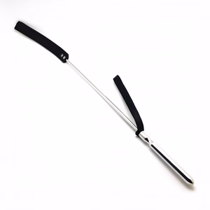 Whip – Metal and Leather – 70,5 cm – Black/Silver – 2 Whip - Metal and Leather - 70,5 cm - Black/Silver - 2
