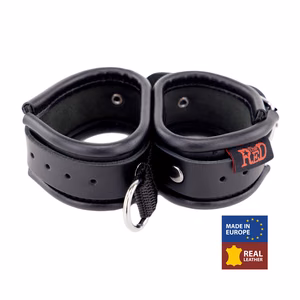 Leather Double Handcuffs - Black