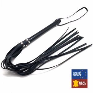 Wooden Martinet with Leather Strings - 78 cm - Black