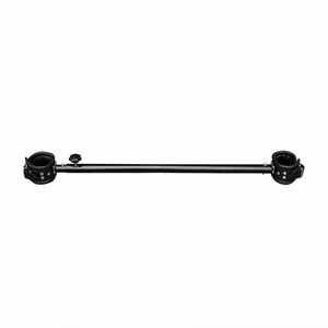 Adjustable Metal Spreader Bar with Leather Cuffs – 35 to 60 cm – Black – 2 Adjustable Metal Spreader Bar with Leather Cuffs - 35 to 60 cm - Black - 2