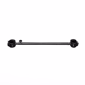 Adjustable Metal Spreader Bar with Leather Cuffs – 65 to 120 cm – Black – 2 Adjustable Metal Spreader Bar with Leather Cuffs - 65 to 120 cm - Black - 2