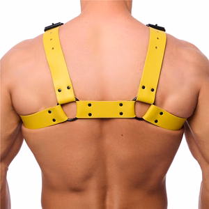 Bulldog Leather Harness – L/XL – Yellow – 2 Bulldog Leather Harness - L/XL - Yellow - 2