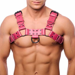 Bulldog Leather Harness - L/XL - Pink