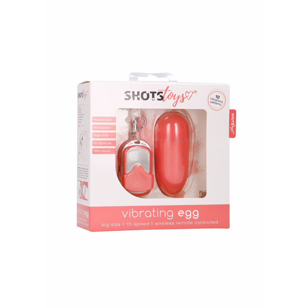 Vibrating Egg with 10 Speeds and Remote Control - L - Pink - 2