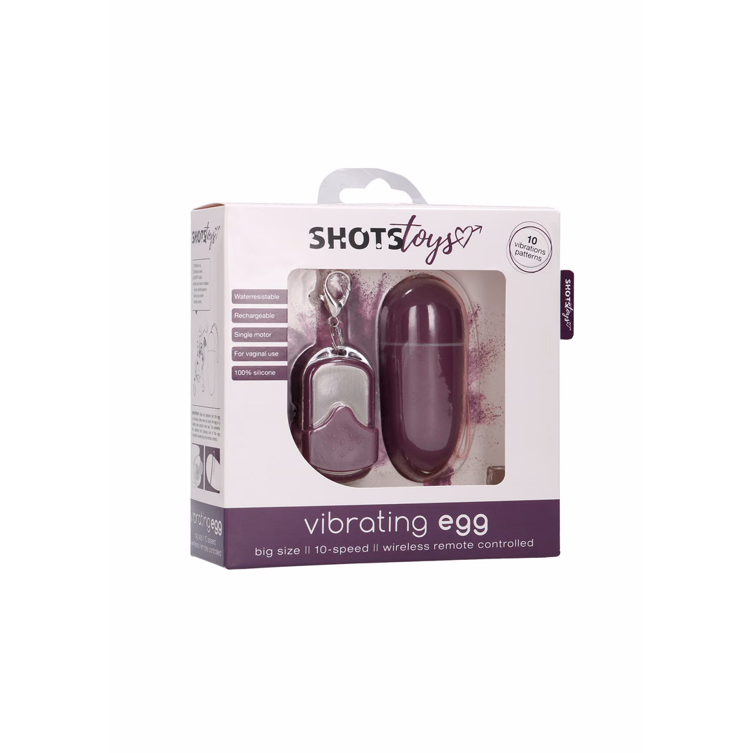 Vibrating Egg with 10 Speeds and Remote Control - L - Purple - 2
