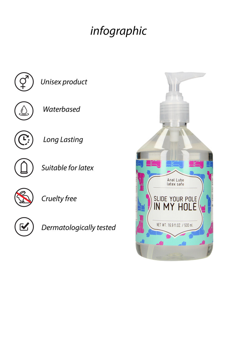 Slide Your Pole In My Hole - Waterbased Lubricant - 17 fl oz / 500 ml - Image 2
