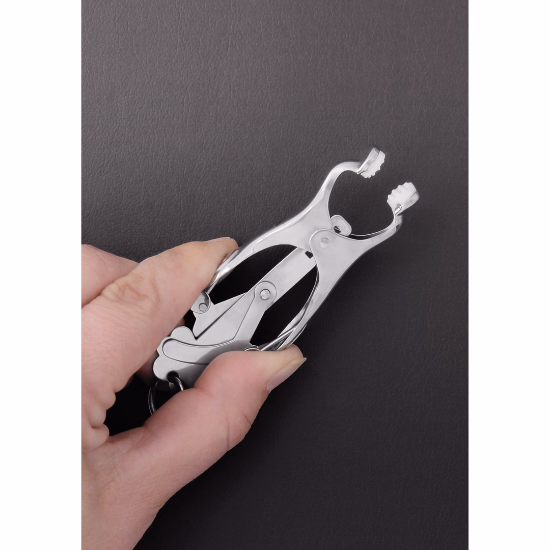 2 Squeezer Teaser Clover Nipple Clamps with Ring - 3