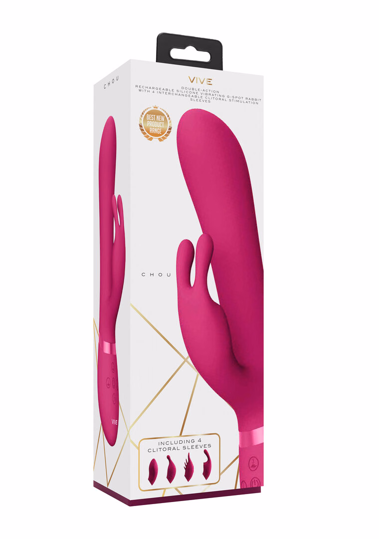 Chou – G-Spot Rabbit Clitoral Stimulator – Pink – 2 Chou - G-Spot Rabbit Clitoral Stimulator - Pink - 2