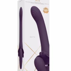 Satu - Pulse-Wave and Vibrating Strapless Strapon - Purple - 2