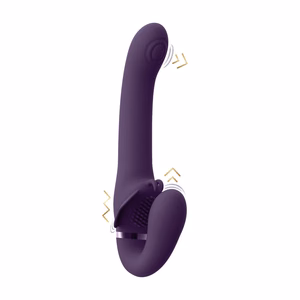 Satu - Pulse-Wave and Vibrating Strapless Strapon - Purple