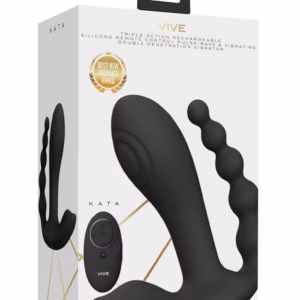 Kata - Pulse Wave  Vibrating Double Penetration Vibrator - Black - 2