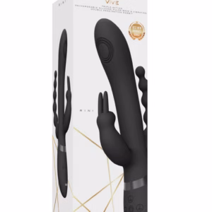 Rini – Pulse Wave Vibrating Double Penetration Rabbit – Black – 2 Rini - Pulse Wave Vibrating Double Penetration Rabbit - Black - 2