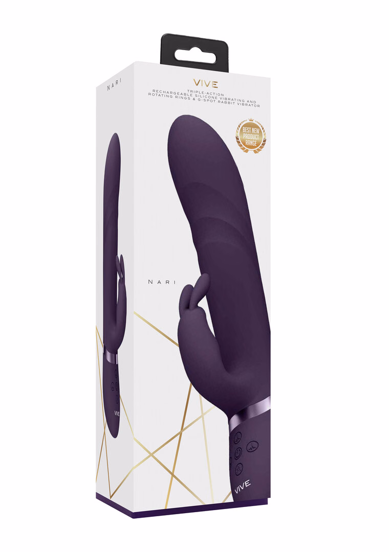 Nari - Vibrating and Rotating Beads, G-Spot Rabbit - Purple - 2