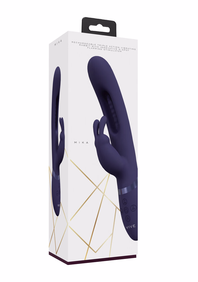 Mika - Triple Motor - Vibrating Rabbit with Innovative G-Spot Flapping Stimulator - Purple - 2