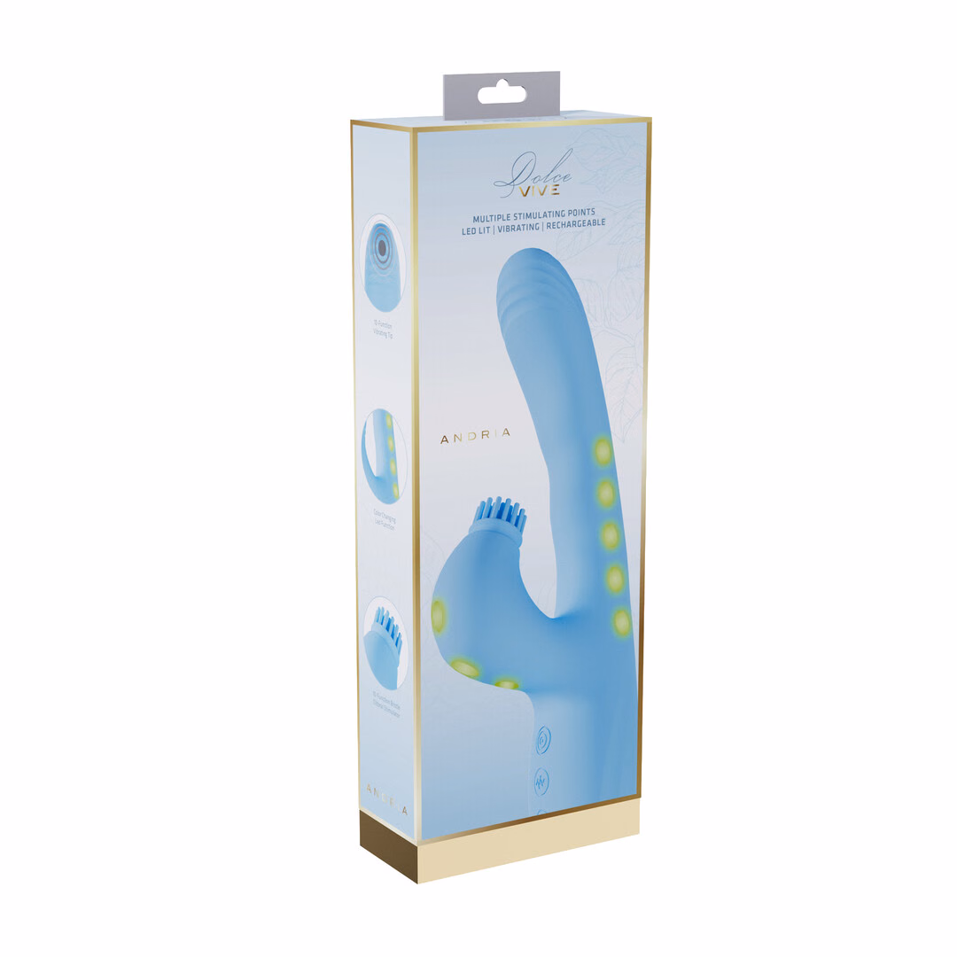 Andria – G-Spot Vibrating and Tap Clit Stimulator with LED – Blue – 2 Andria - G-Spot Vibrating and Tap Clit Stimulator with LED - Blue - 2