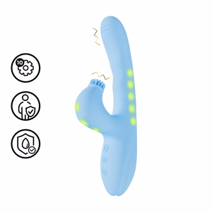 Andria - G-Spot Vibrating and Tap Clit Stimulator with LED - Blue