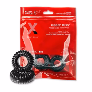 PF Blend Premium Stretch Ribbed Ring Slim - Cockring Set - 2