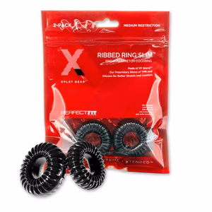PF Blend Premium Stretch Ribbed Ring - Cockring Set - 2