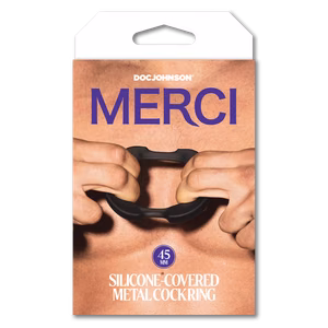 The Paradox - Silicone/Metal Cock Ring - 45mm - Black - 2