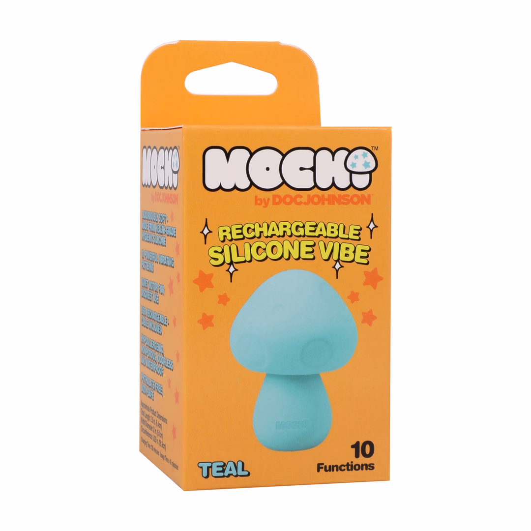 Mushroom Vibe - Rechargeable Silicone Vibrator - Teal - 2