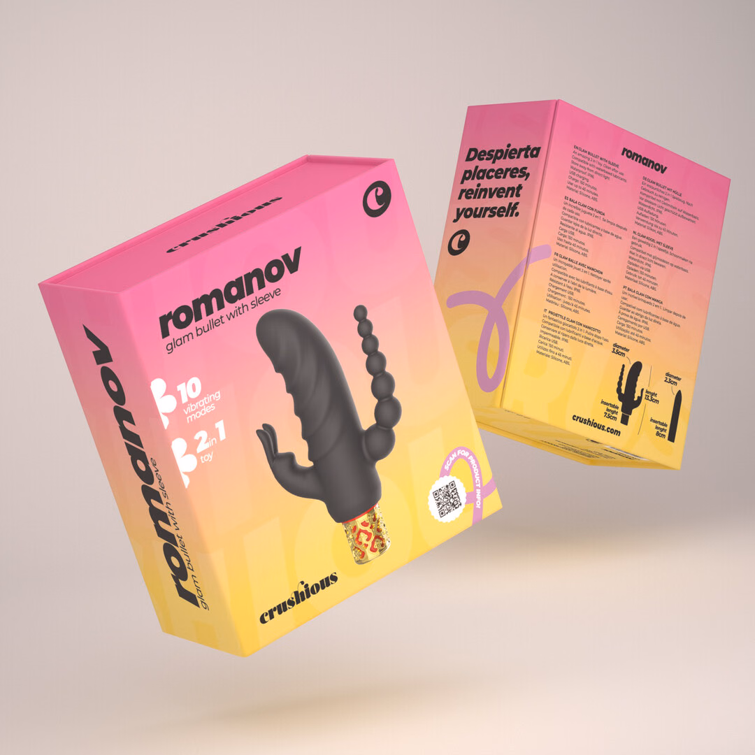 Romanov - Classic Vibrator with Removable Silicone Sleeve - Black/Golden - 2