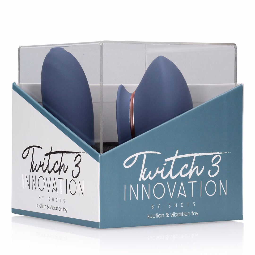 Twitch 3 - Rechargeable Vibrator and Suction - Blue/Grey - 2