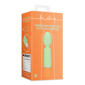 Ribbed Mini Vibrator with USB Charger - Spring Sage - 2