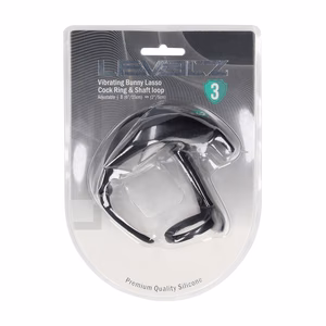 Adjustable Bunny Vibrating Silicone Lasso Cockring and Shaft Loop - Black - 2